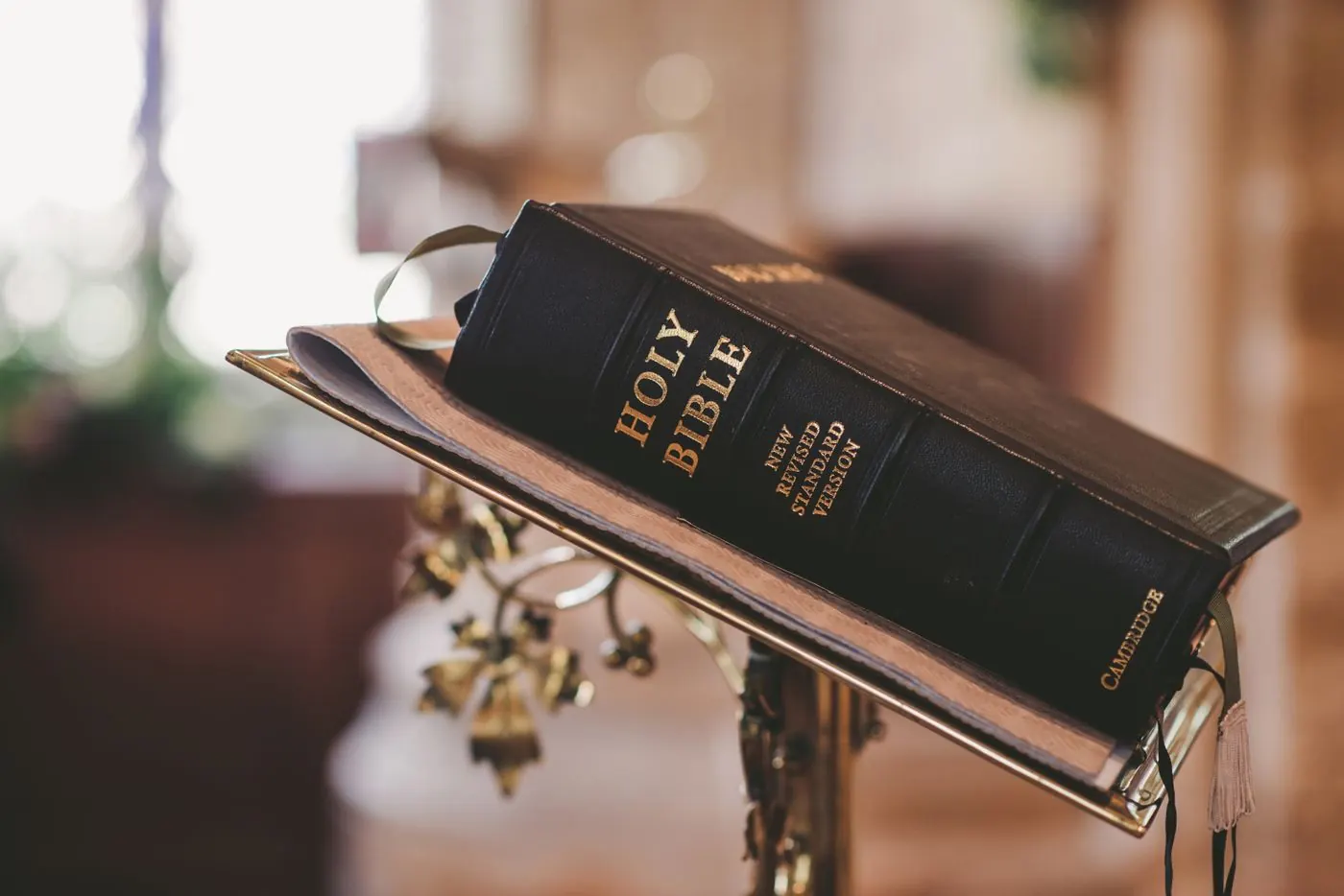A Bible on the lectern