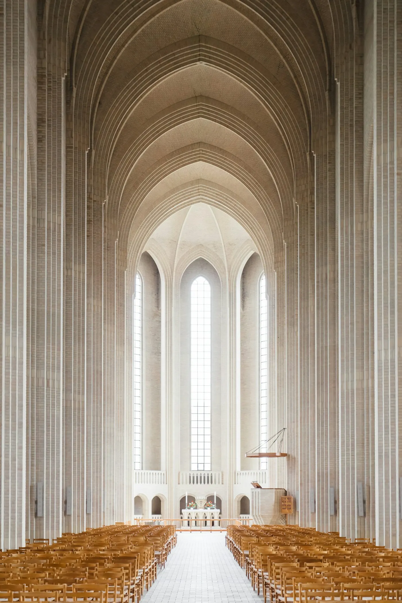 The sanctuary aisle toward the light